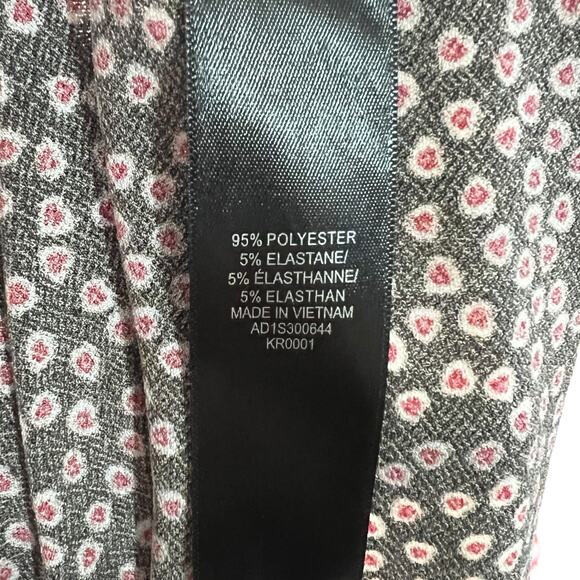 Adrianna Papell X-LARGE Moss Crepe Ruffle Neck 3/4 Sleeve Heart Patterned Top - Picture 10 of 14